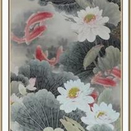 Traditional Chinese Painting 3D Model in Blue