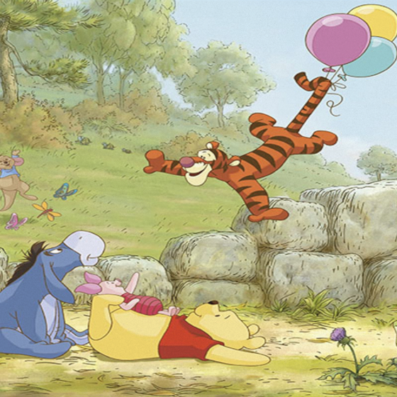 Winnie the Pooh Children's Room Wallpaper 3D Model