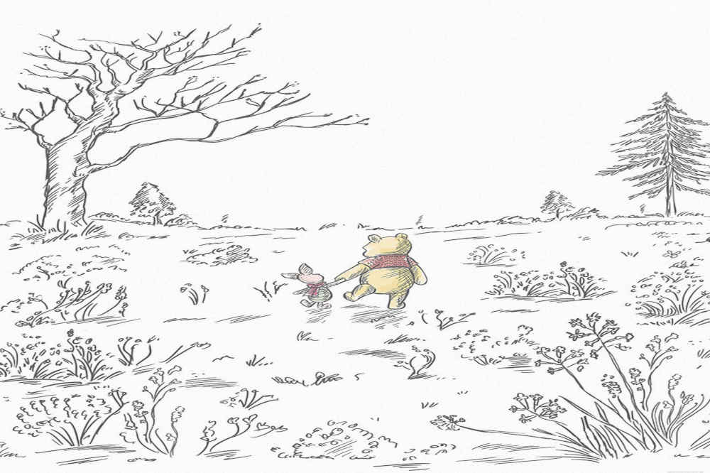 Winnie the Pooh Children's Room Wallpaper Custom IADx4-043