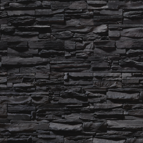 Deep Grey Wall Panel Rock Material in Gray