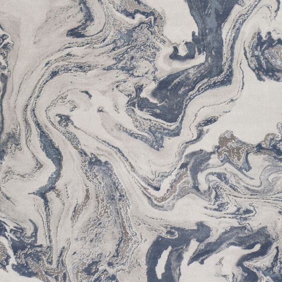 Black and White Ink Marble Map in Blue