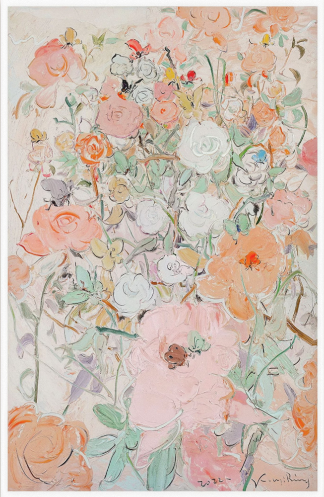 Orange House modern plant oil painting texture map ID_1144116898