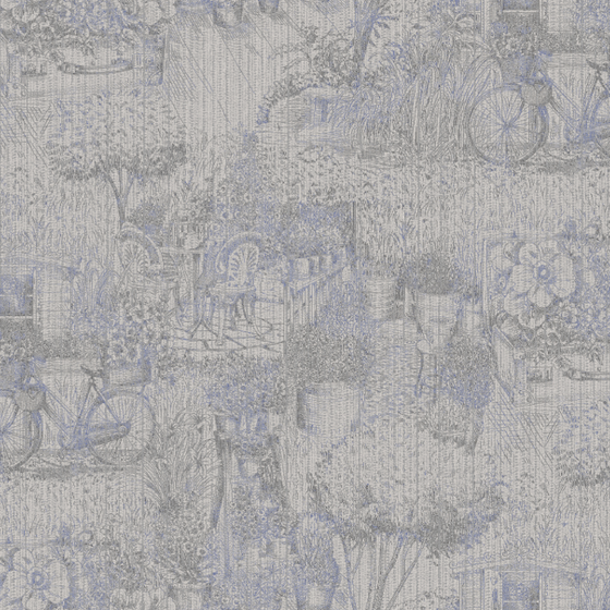 Seamless Wall Cloth 3D Model - Gray Spring Design