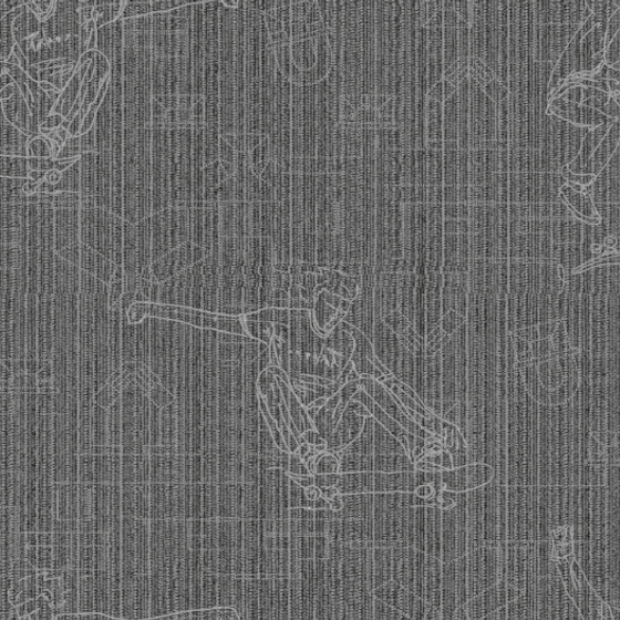 Future Stars2 Children's Style Seamless Wall Fabric in Gray