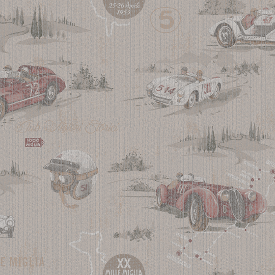 Future Stars 3D Model - Children's Style Seamless Wall Fabric in Beige