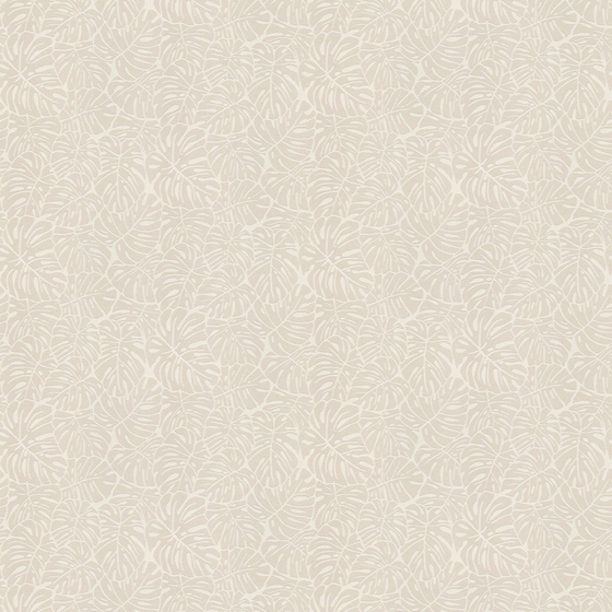 White Cream Yellow Plant Print Wallpaper 3D Model for Interior Design
