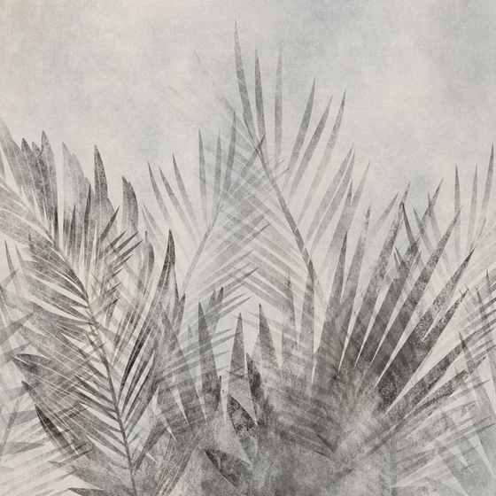 Modern Minimalist Plant Wallpaper 2800*1800 in Gray