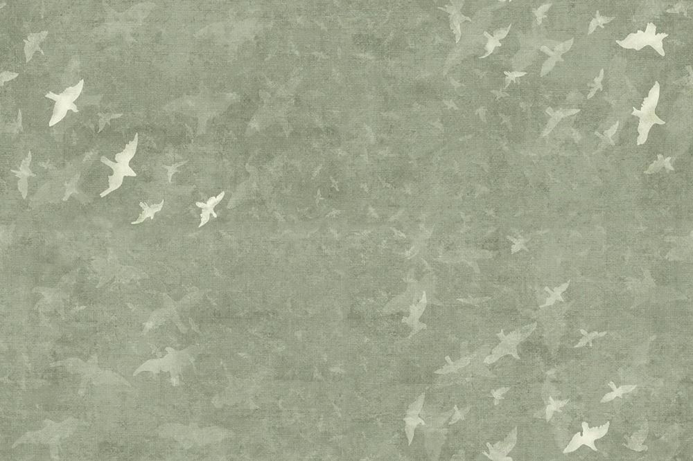 New Chinese Green Dove Wallpaper 3D Model in White