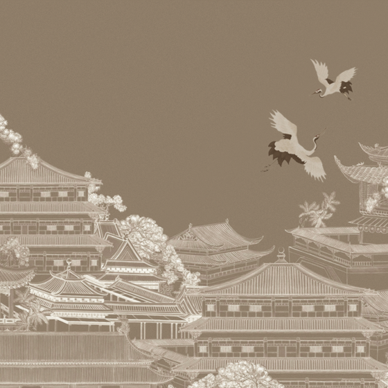 New Chinese-Style Pattern 3D Model in Beige