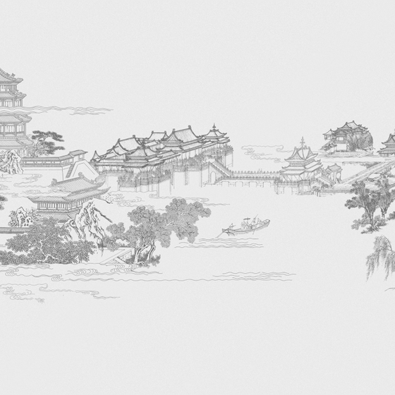 New Chinese-Style Pattern 3D Model in Gray Finish