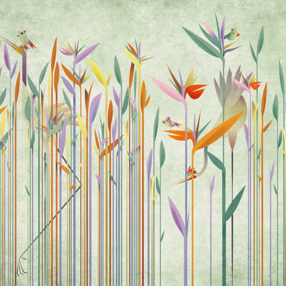 Trendy New Style Background Wallpaper 3D Model in Green