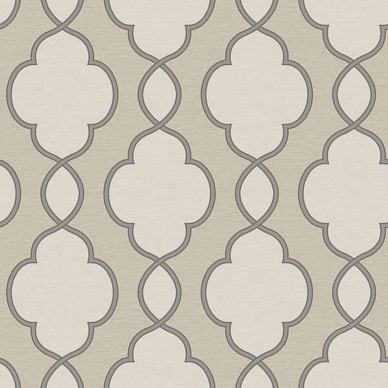 Chinese Light Coffee Color Patterned Wallpaper 3D Model