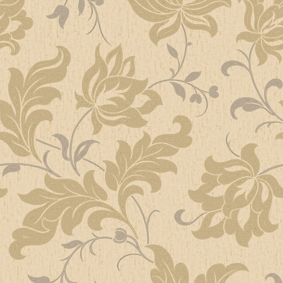 European-Style Light-Colored Floral Pattern Wallpaper 3D Model 600x680 in Beige