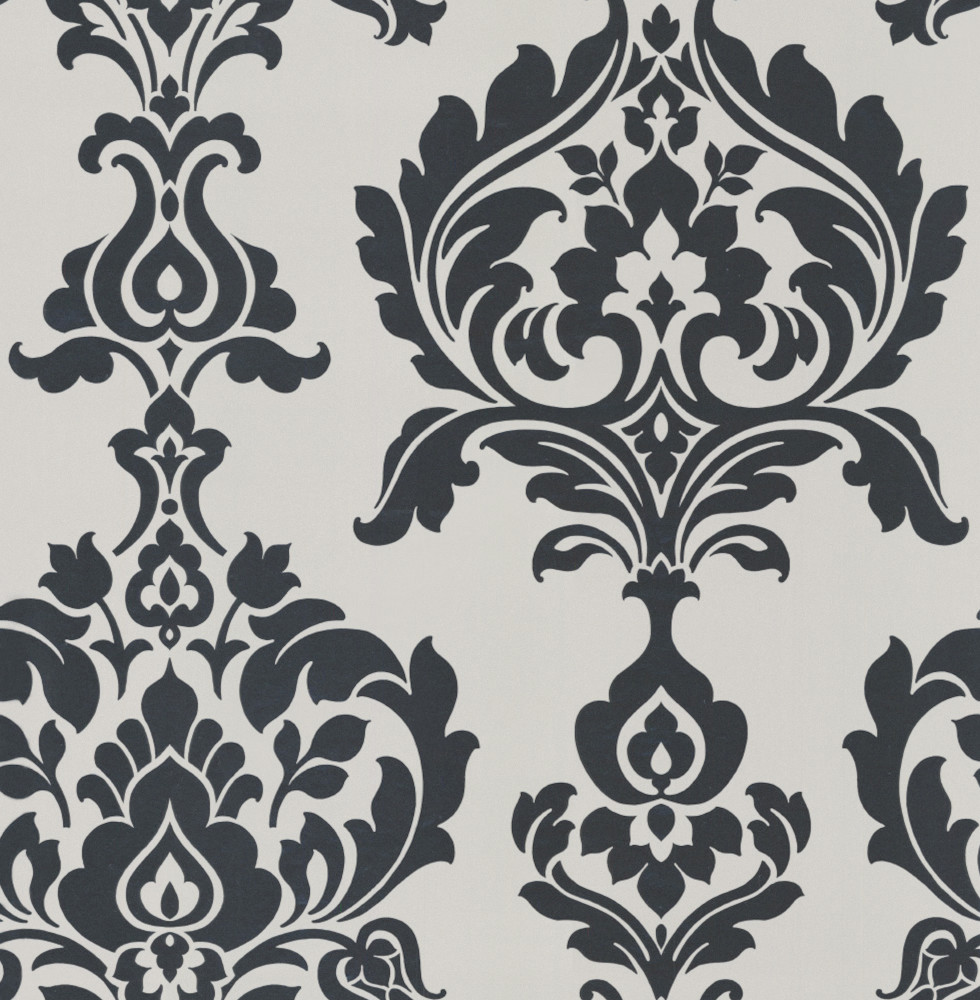 European-Style Black and White Patterned Wallpaper 600*600