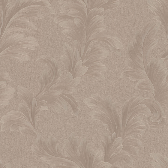 European-Style Coffee-Colored Patterned Wallpaper 3D Model