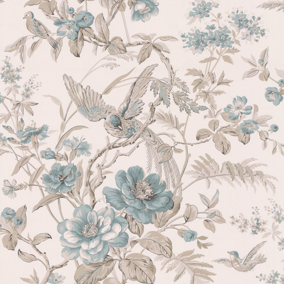 European-Style Plant Print Wallpaper 3D Model for Charming Interiors