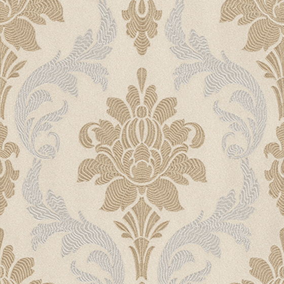 European-Style Light-Colored Patterned Wallpaper 3D Model in Beige