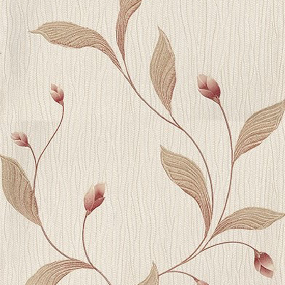 Light-Colored Plant Print Wallpaper 3D Model for Cozy Spaces