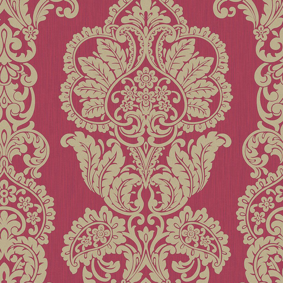 European-Style Red Patterned Wallpaper 3D Model