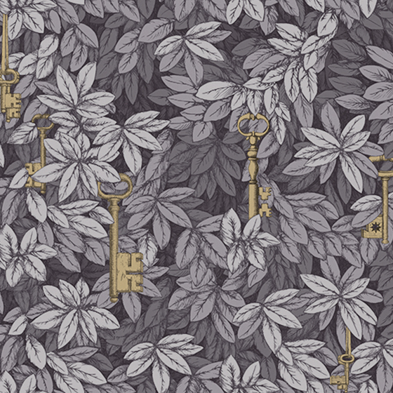 Modern Plant Printed Wallpaper 1000*832 in Gray