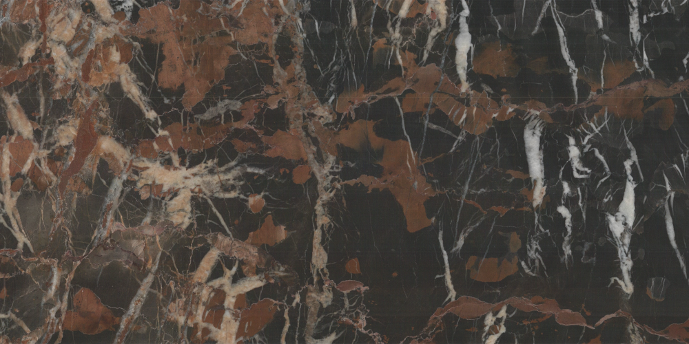 Black Gold Flower Glass Marble 1000*500