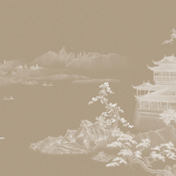 New Chinese-Style Warm-Toned River in Beige