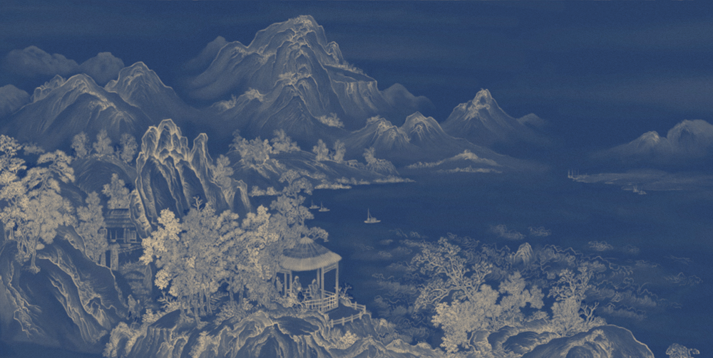 New Chinese-Style Blue Architecture