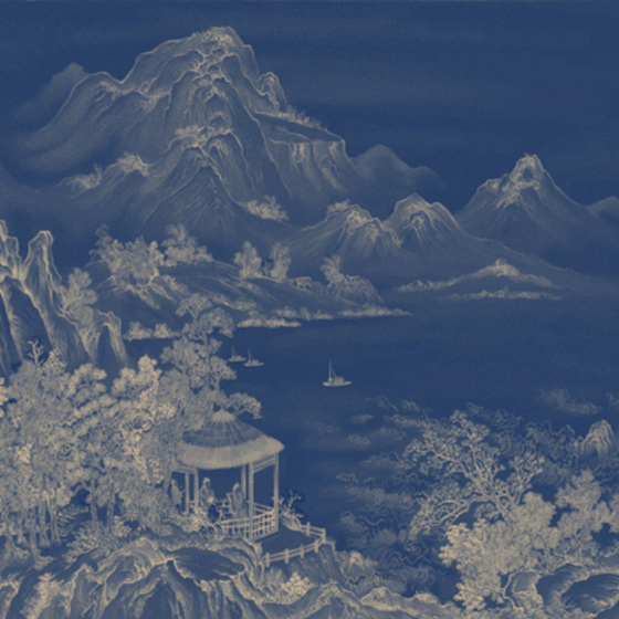 New Chinese-Style Blue Architecture