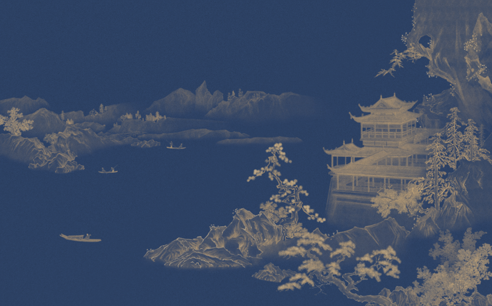 New Chinese-style blue river