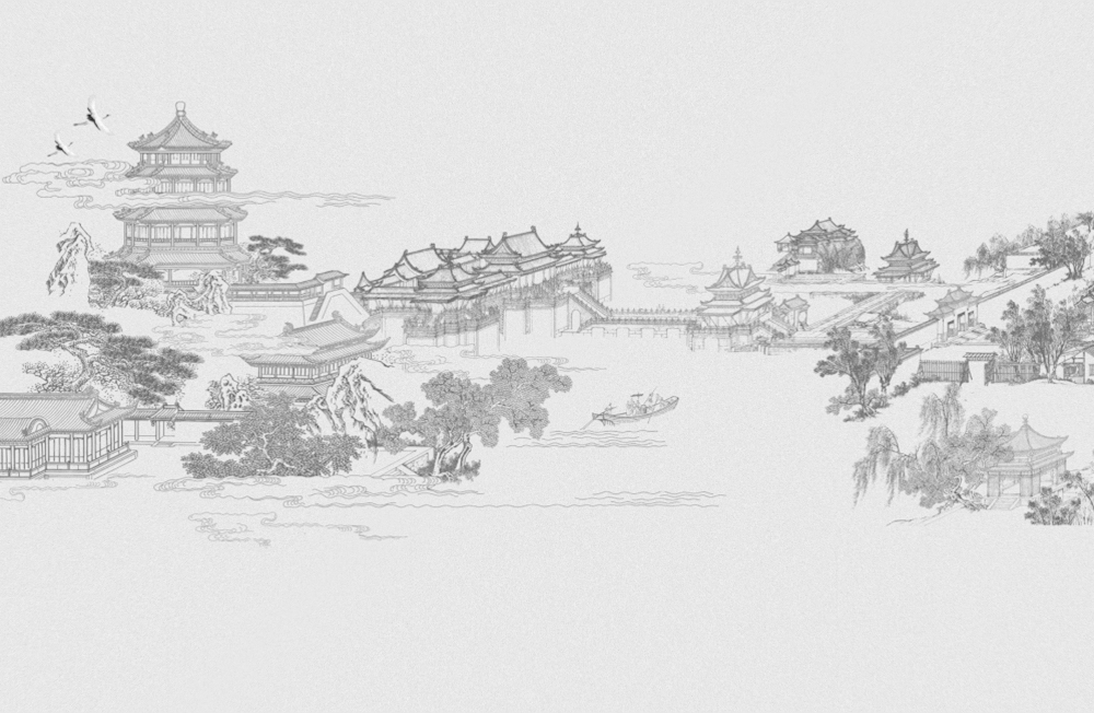 New Chinese-Style Gray and White River