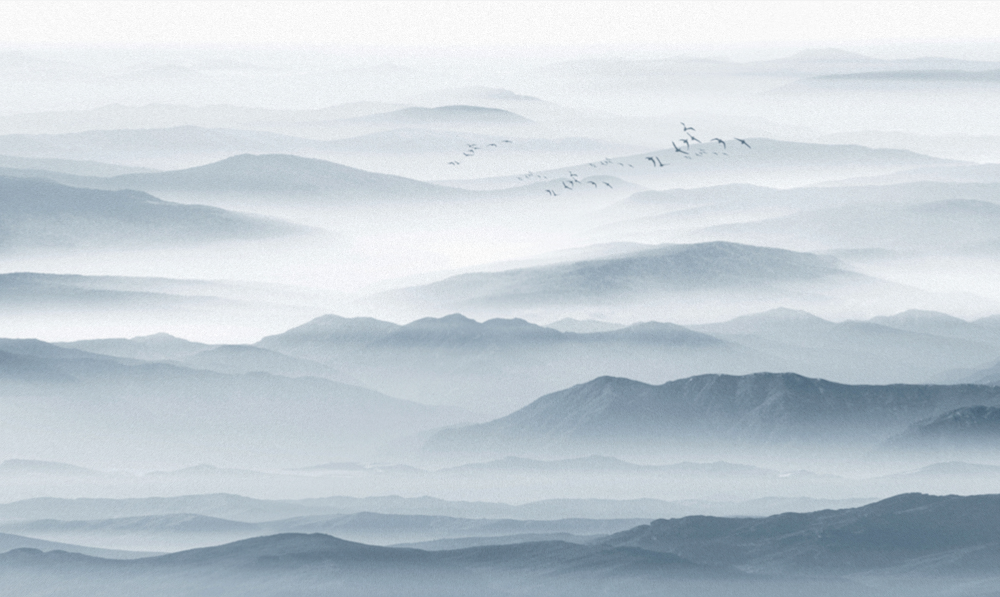 New Chinese-Style Blue and White Landscape