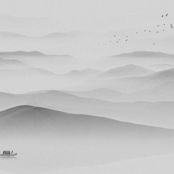 Light Gray Chinese-Style Landscape Pattern 3D Model