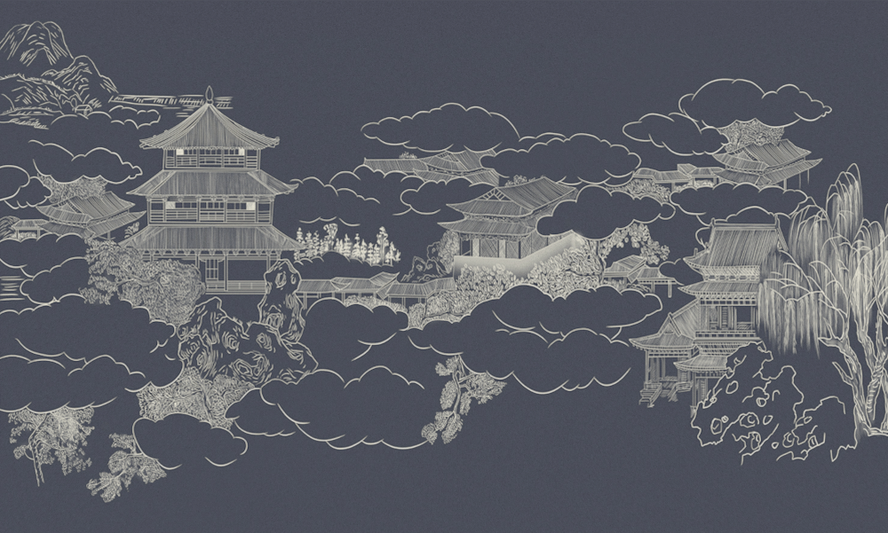 New Chinese-style blue-gray architecture