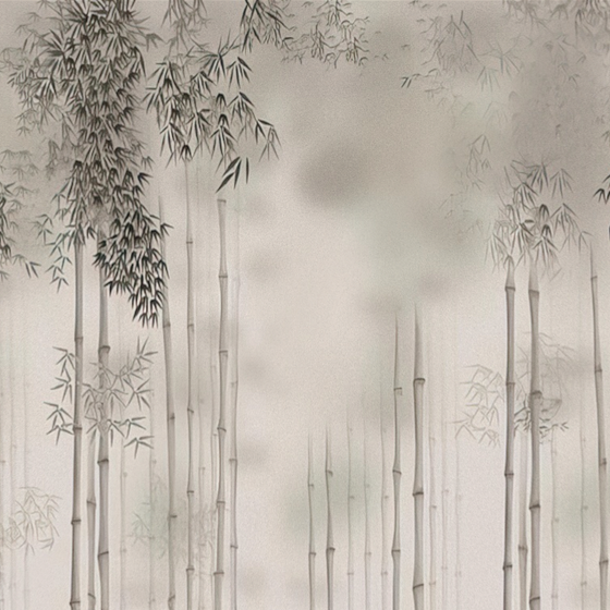 Gray Bamboo Forest Decorative Pattern 3D Model