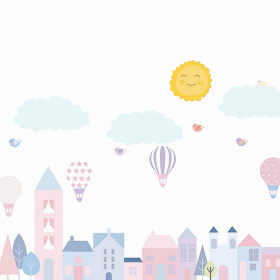 Modern Children's Wallpaper 1000x776 in Pink