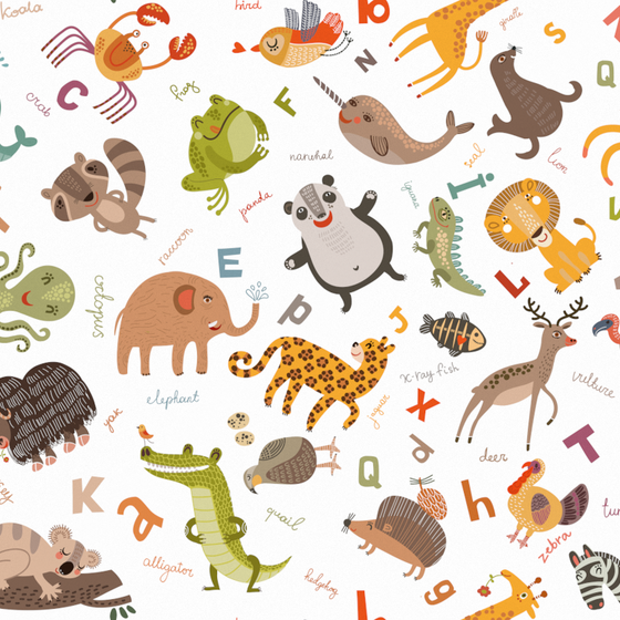 Golden Modern Children's Wallpaper 3D Model for Playful Spaces