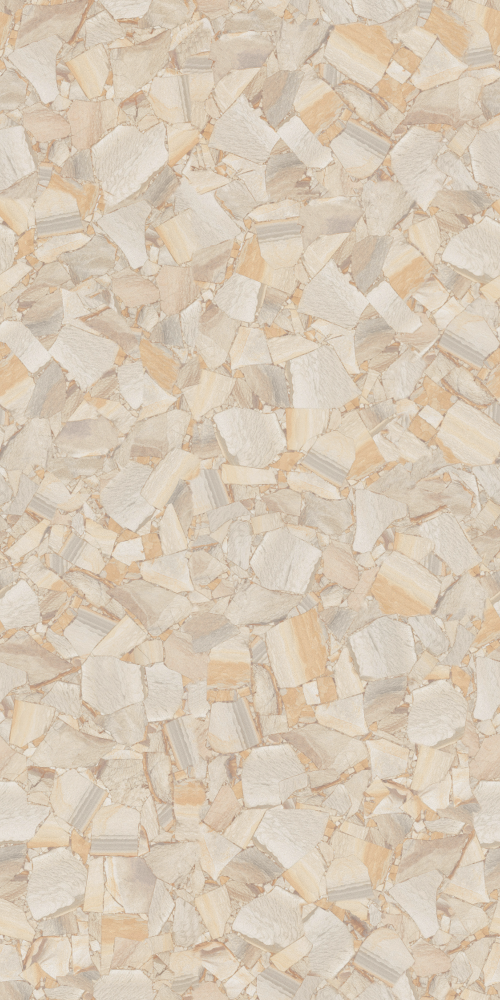 Cream Yellow Vintage-Style Individual Stone Pattern 750x1500