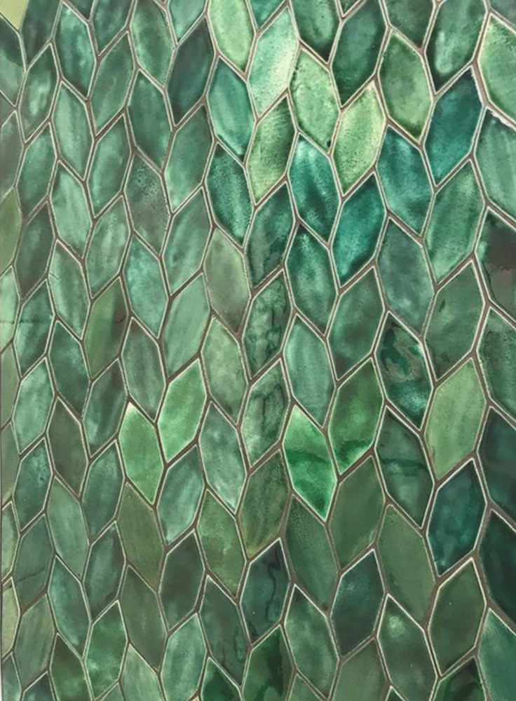Emerald Hexagonal Mosaic Tiles