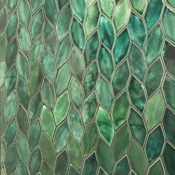 Emerald Hexagonal Mosaic Tiles